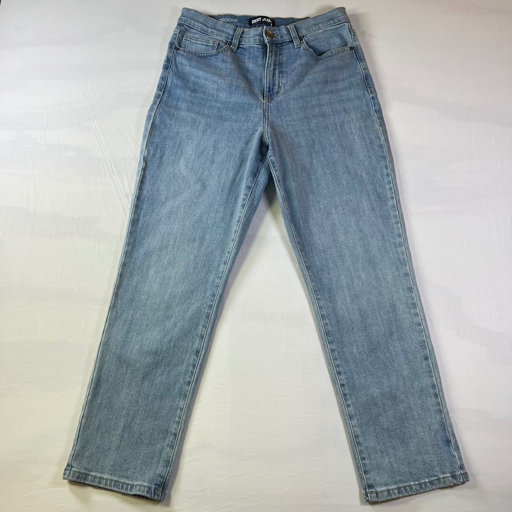 DKNY Womens Jeans Broome High Rise Slim Straight Ankle Light Wash Blue Size 30